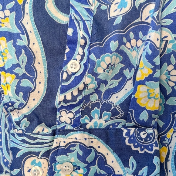 Ruby Rd. Blue and Turquoise Paisley Button-Down Shirt - Picture 12 of 12